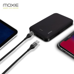 Powerbank PowerSlim 5000mAh - 2 ports de sortie USB - 1 entrée Micro USB - Noir