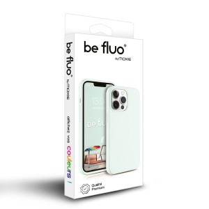 Coque Silicone Moxie BeFluo Fine et Légère pour iPhone, Intérieur Microfibre - Bleu glacier