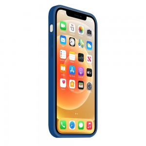 Coque Silicone Moxie BeFluo Fine et Légère pour iPhone, Intérieur Microfibre - Bleu marine