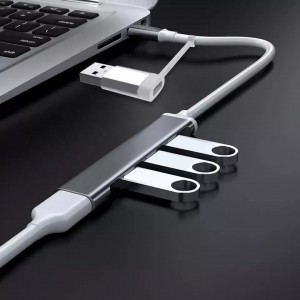 Hub USB-C/USB-A avec 3 ports USB 2.0 + 1 port USB 3.0