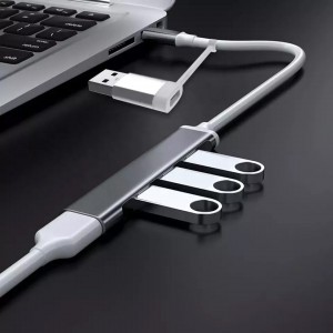 Hub USB-C/USB-A with 3 ports  USB2.0 +1 port USB 3.0
