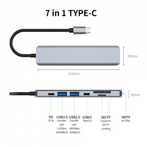 USB-C Hub to HDMI 4K / 2 USB-A /  1 USB-C + 2 card readers