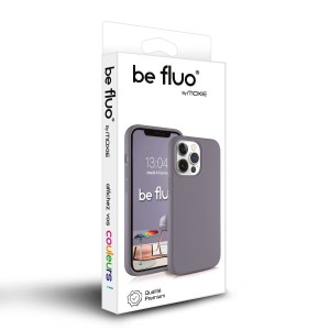 Coque Silicone Moxie BeFluo Fine et Légère pour iPhone, Intérieur Microfibre - Gris lavande