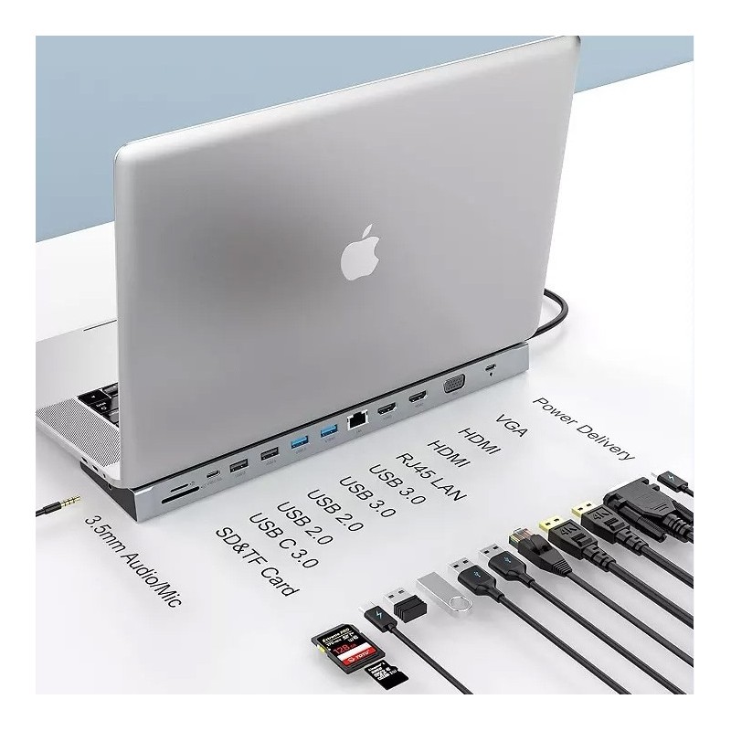 Notebook dock with 13 different connectors