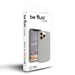 Coque Silicone Moxie BeFluo Fine et Légère pour iPhone, Intérieur Microfibre - Gris Nardo