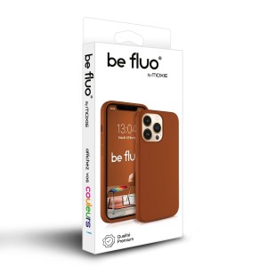 Coque Silicone Moxie BeFluo Fine et Légère pour iPhone, Intérieur Microfibre - Havane