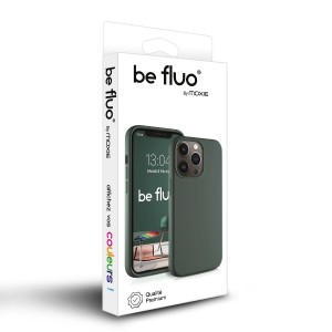 Coque Silicone Moxie BeFluo Fine et Légère pour iPhone, Intérieur Microfibre - Kaki