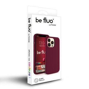 Coque Silicone Moxie BeFluo Fine et Légère pour iPhone, Intérieur Microfibre - Lie de vin