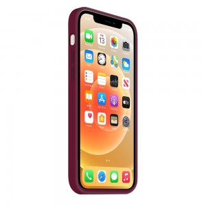 Coque Silicone Moxie BeFluo Fine et Légère pour iPhone, Intérieur Microfibre - Lie de vin