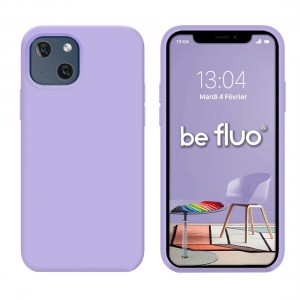 Coque Silicone Moxie BeFluo Fine et Légère pour iPhone, Intérieur Microfibre - Lilas