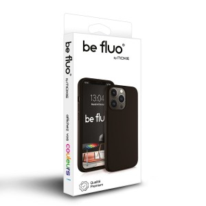 Coque Silicone Moxie BeFluo Fine et Légère pour iPhone 14 Pro, Intérieur Microfibre - Noir