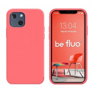 Coque Silicone Moxie BeFluo Fine et Légère pour iPhone, Intérieur Microfibre - Rose