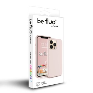 Coque Silicone Moxie BeFluo Fine et Légère pour iPhone, Intérieur Microfibre - Rose des sables