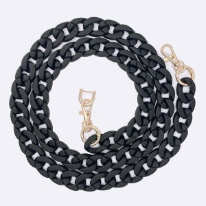 Chaine grosse maille avec pad universel - serie IBIZA - NOIR - 1.2M