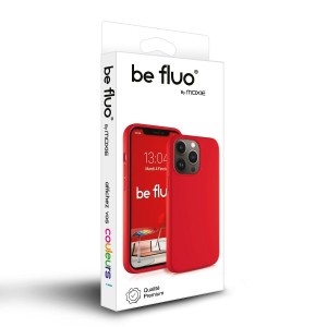 Coque Silicone Moxie BeFluo Fine et Légère pour iPhone, Intérieur Microfibre - Rouge