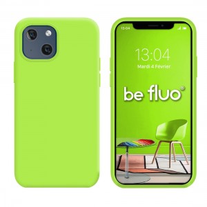 Coque Silicone Moxie BeFluo Fine et Légère pour iPhone, Intérieur Microfibre - Vert pomme