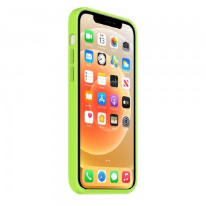 Coque Silicone Moxie BeFluo Fine et Légère pour iPhone, Intérieur Microfibre - Vert pomme