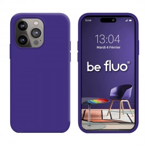 Coque Silicone Moxie BeFluo Fine et Légère pour iPhone, Intérieur Microfibre - Violet