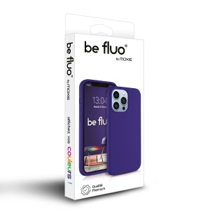 Coque Silicone Moxie BeFluo Fine et Légère pour iPhone, Intérieur Microfibre - Violet