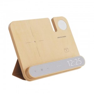 15w Induction  Charger & bamboo clock