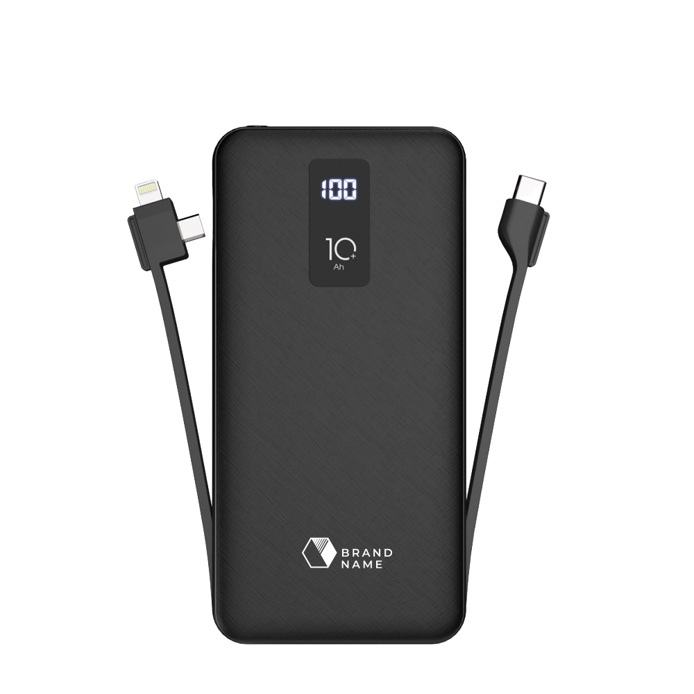 Powerbank 10000mAh Moxie PowerTrio x1 Micro-USB / Lightning, x1 USB Type-C- Noir