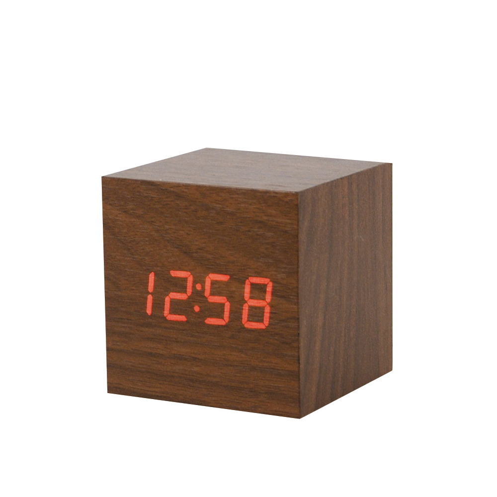 Bamboo alarm  clock with Temperature display