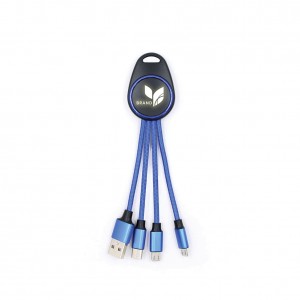 Shining keyring with 3  in 1 cable data