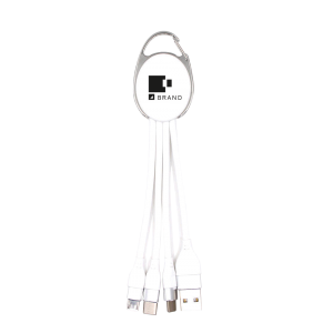 Porte clef métal avec cable data triple connectique