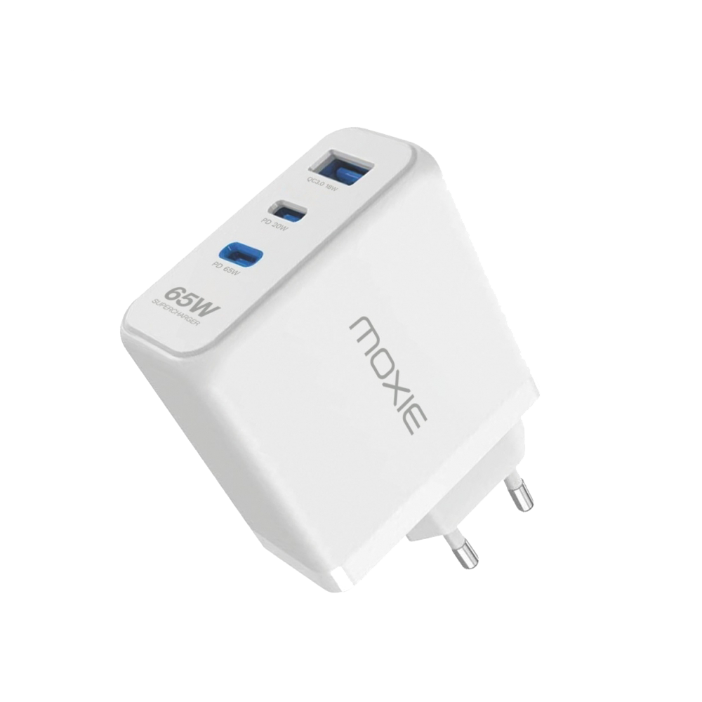 Chargeur Secteur 65W Fast charge Power Delivery - 2 sorties Type-C / 1  sortie USB-A - Sous