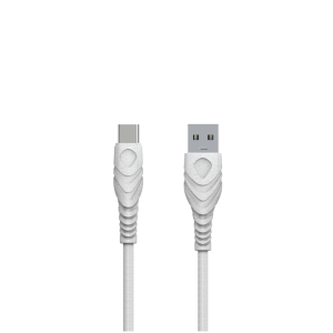 Cable data USB / Type C Green energy 1.2M en plastique recyclé Blanc