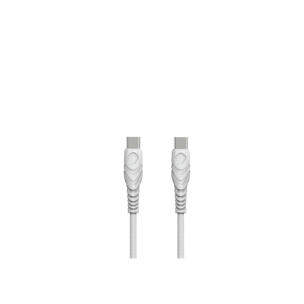 Cable data Type C Type C Green energy 1.2M en plastique recyclé Blanc