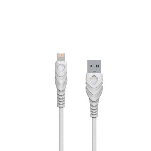 Cable data Lightning Green energy 1.2M en plastique recyclé Blanc