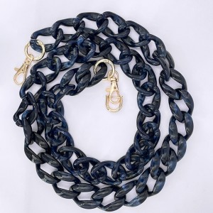 Chaine grosse maille avec pad universel - serie RIVIERA - NOIR&BLEU - 1.2M