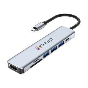 Hub USB-C vers HDMI 4K / 3 USB-A -/1 USB-C + 2 lecteurs carte