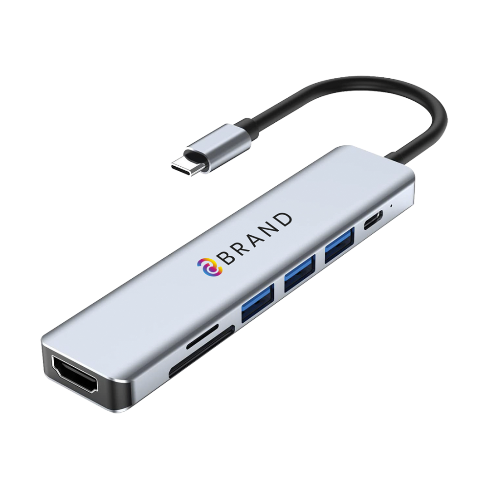 Hub USB-C vers HDMI 4K / 3 USB-A -/1 USB-C + 2 lecteurs carte