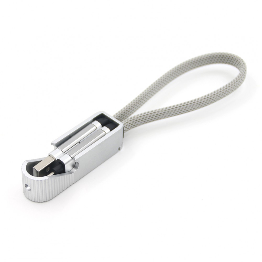 Porte clef ouvre bouteille avec cable data Type-C / lightning