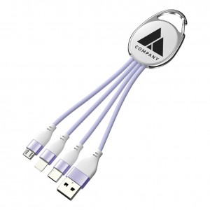 Porte clef métal avec cable data triple connectique