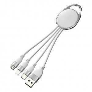 Metal keyring with cable data