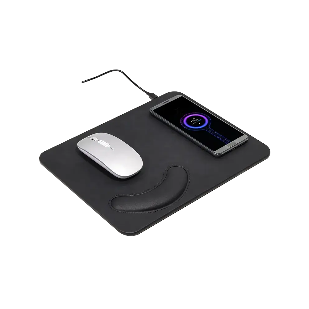 Vegetable leather mouse pad with wireless charger