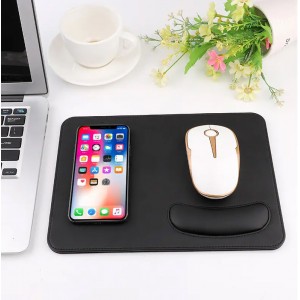 Chargeur sans fil en cuir de couleur unie tapis de souris Surfaces en  douceur Tapis de bureau imperméable à l'eau pour PC portable ordinateurs  portables