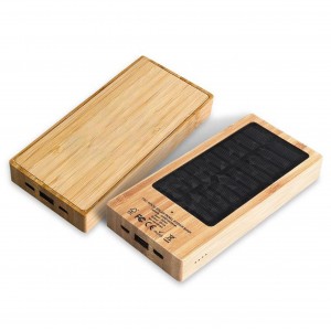 10000mAh  wooden solar Powerbank