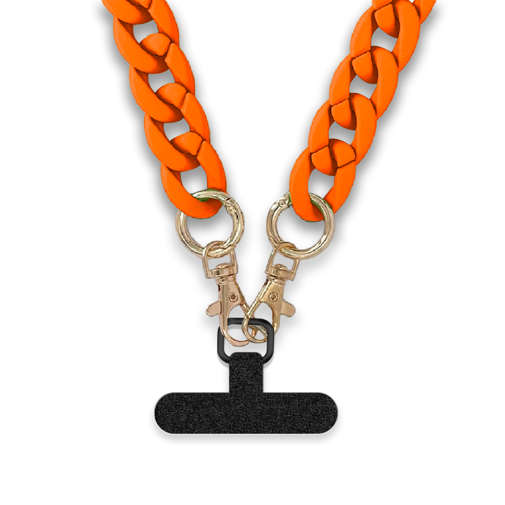 Chaine grosse maille avec pad universel - serie IBIZA - ORANGE- 1.2M