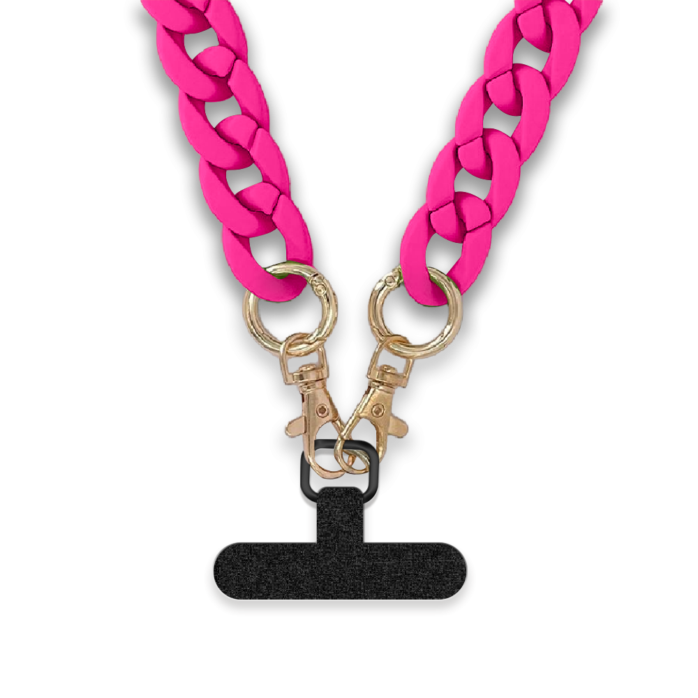 Chaine grosse maille avec pad universel - serie IBIZA - FUSHIA - 1.2M