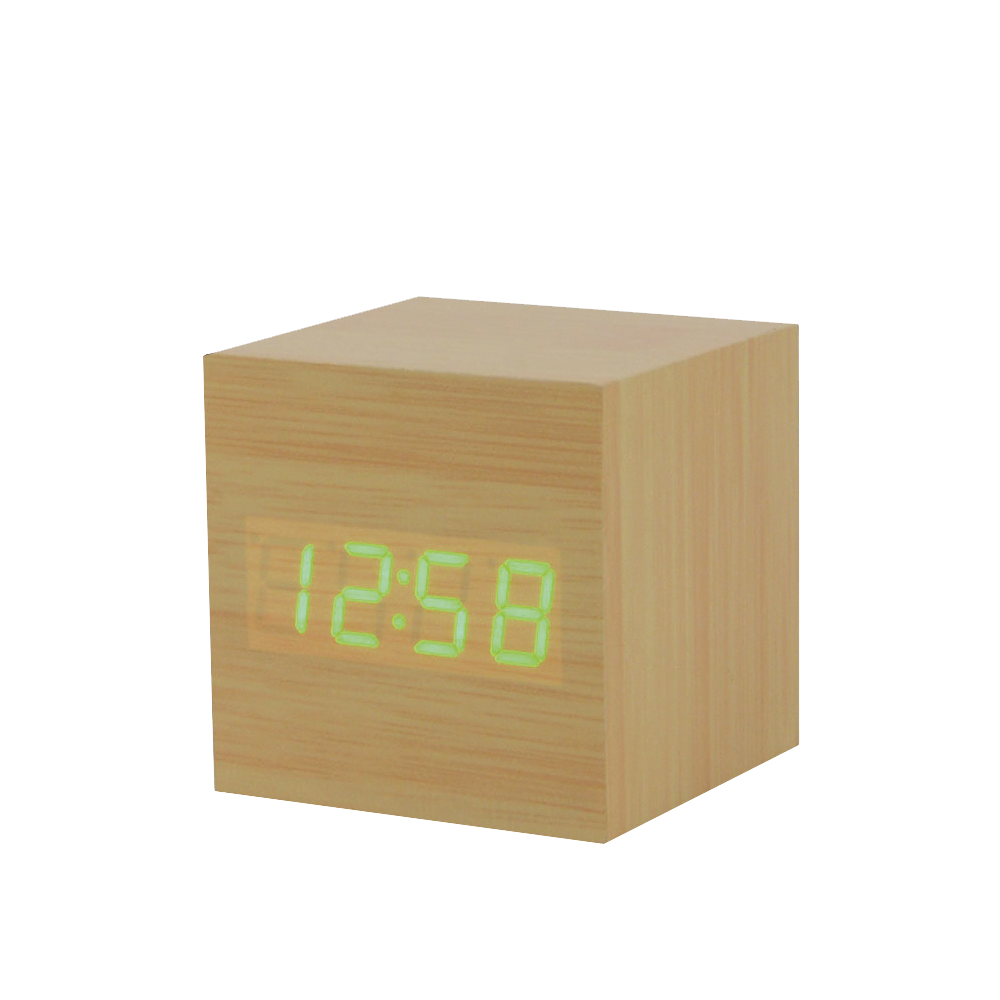Réveil en Bambou avec indicateur de température - Bois naturel
