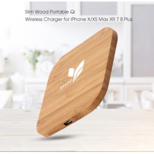 5W square bamboo induction charger