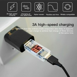 Câble 3 en 1 Moxie Lightning / Micro-USB / USB Type-C 3A 1.2M en Nylon tressé - noir