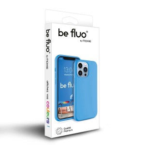 Coque Silicone Moxie BeFluo Fine et Légère pour iPhone, Intérieur Microfibre - Bleu clair